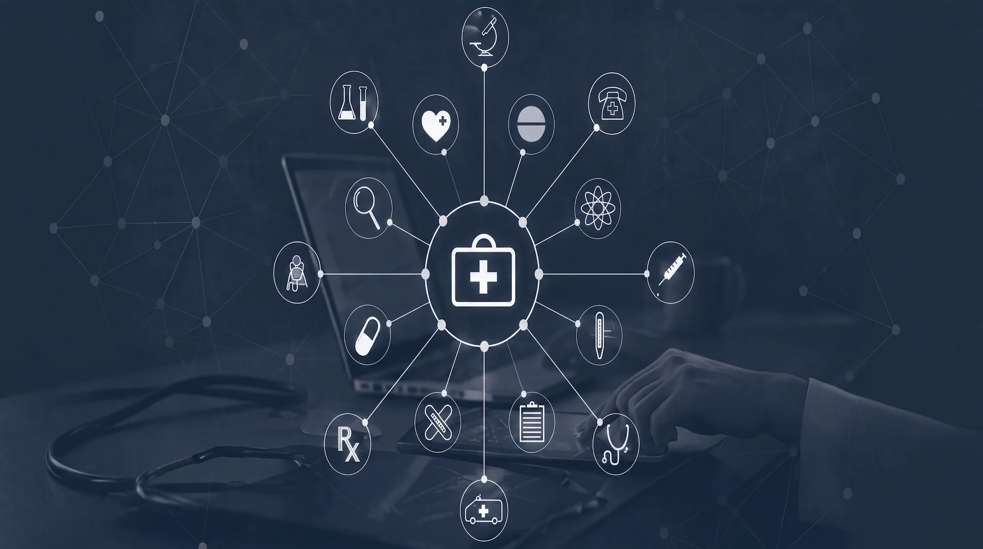 Sourcing diagram: a central match node with connected supplier and buyer icons